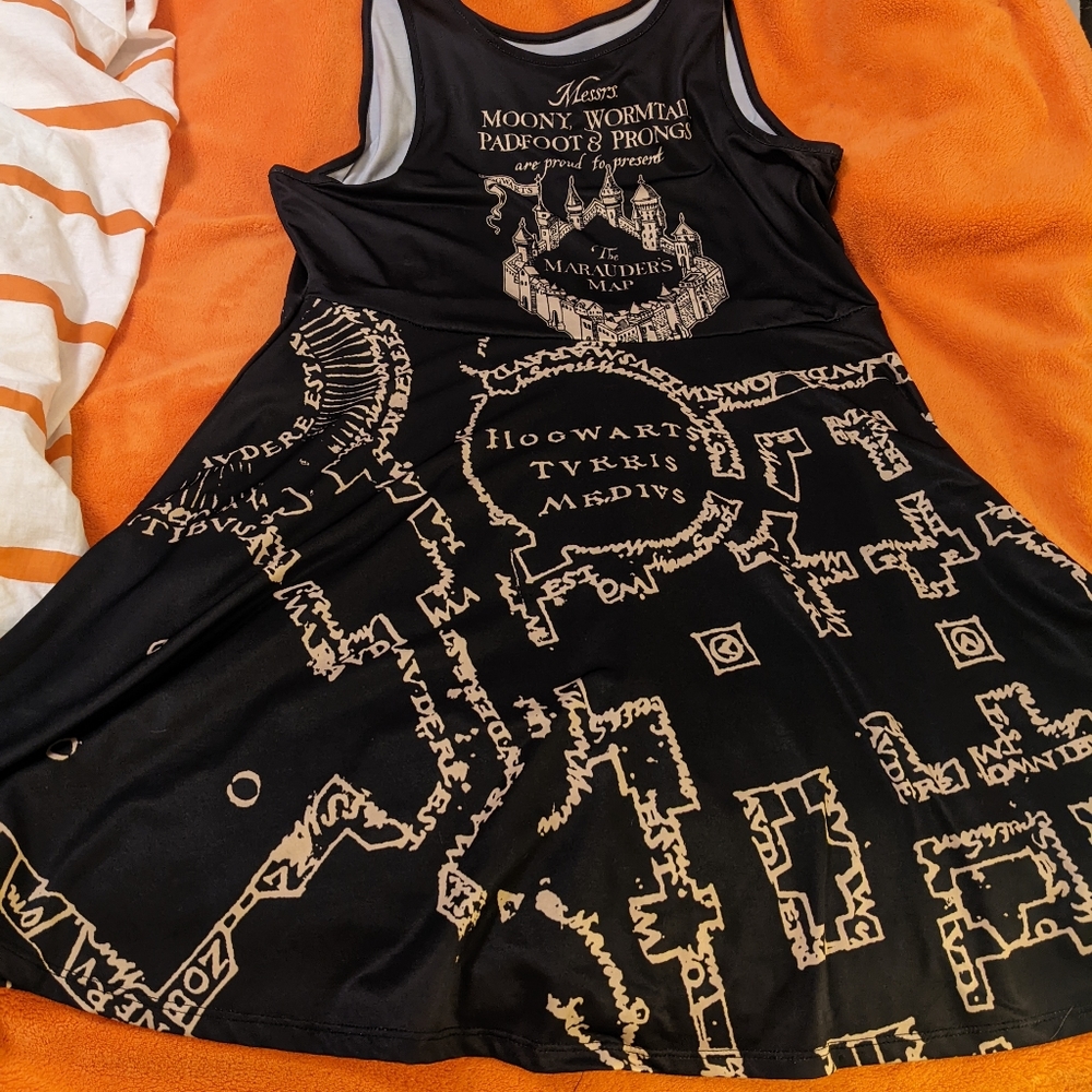 Harry Potter Marauders Map Hogwarts Dress Licensed Plus Sized